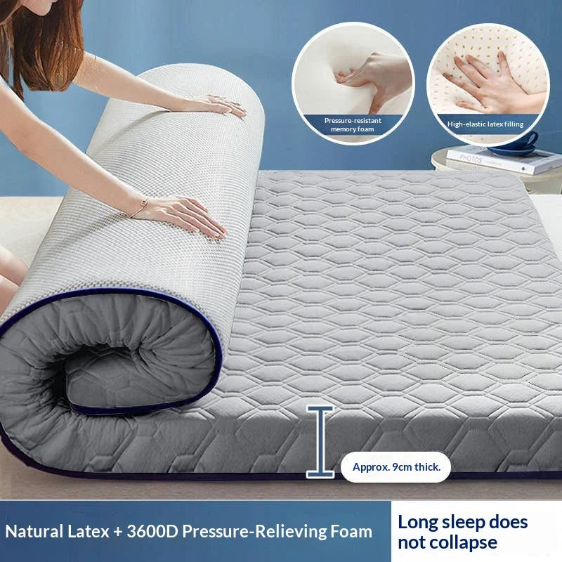 Premium Latex Mattress Topper – Thick Foldable Tatami Futon Pad, Dorm & Home, Multiple Sizes