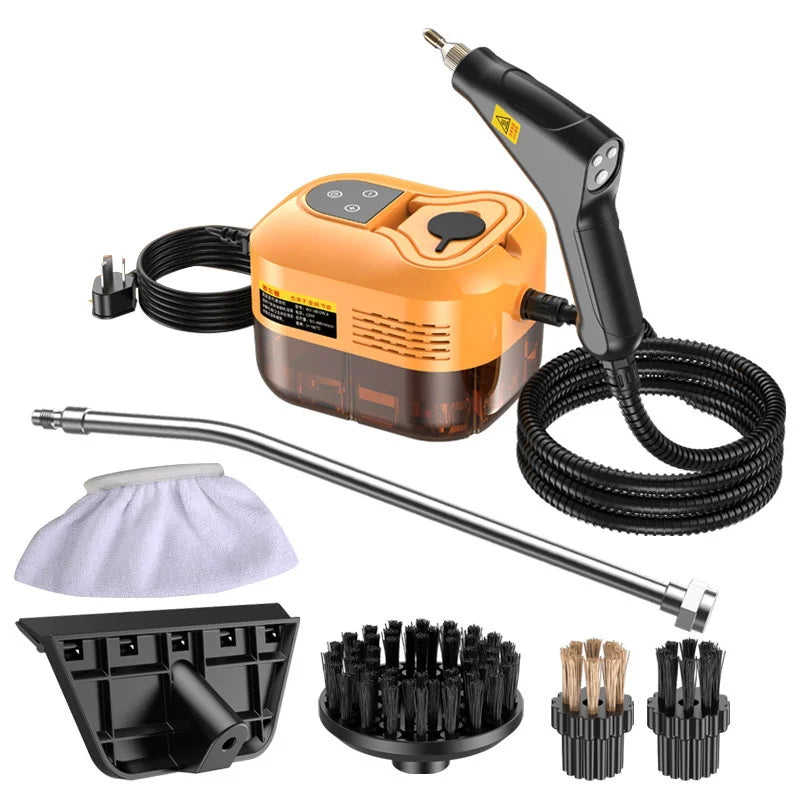 2500W Handheld Steam Cleaner – Digital Display, 6-Speed, 1200ml Tank, 110V/220V, Kitchen, Car & Furniture