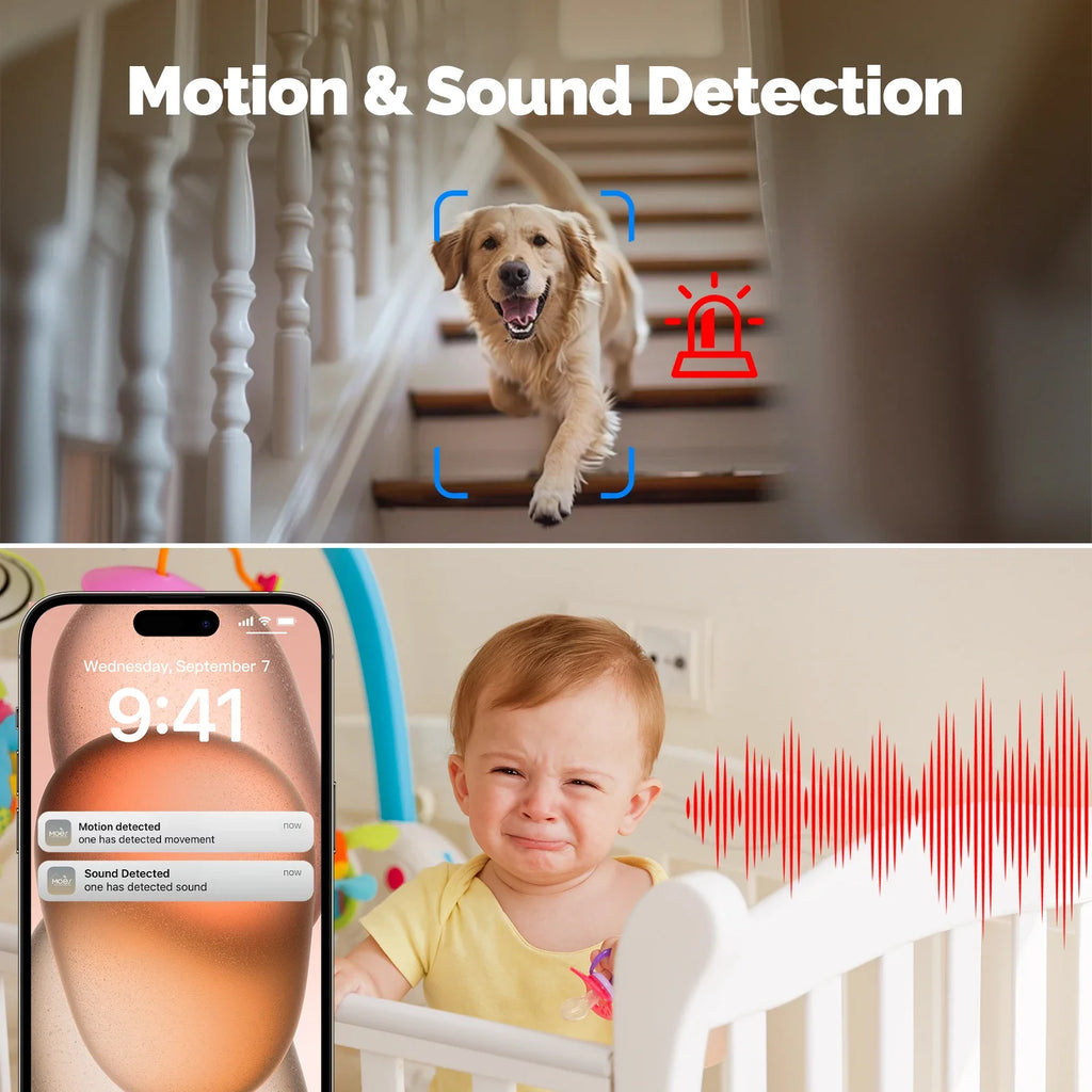 4MP WiFi Indoor Pan/Tilt Security Camera – 360° Pan, IR Night Vision, Motion & Sound Detection | Alexa & Google