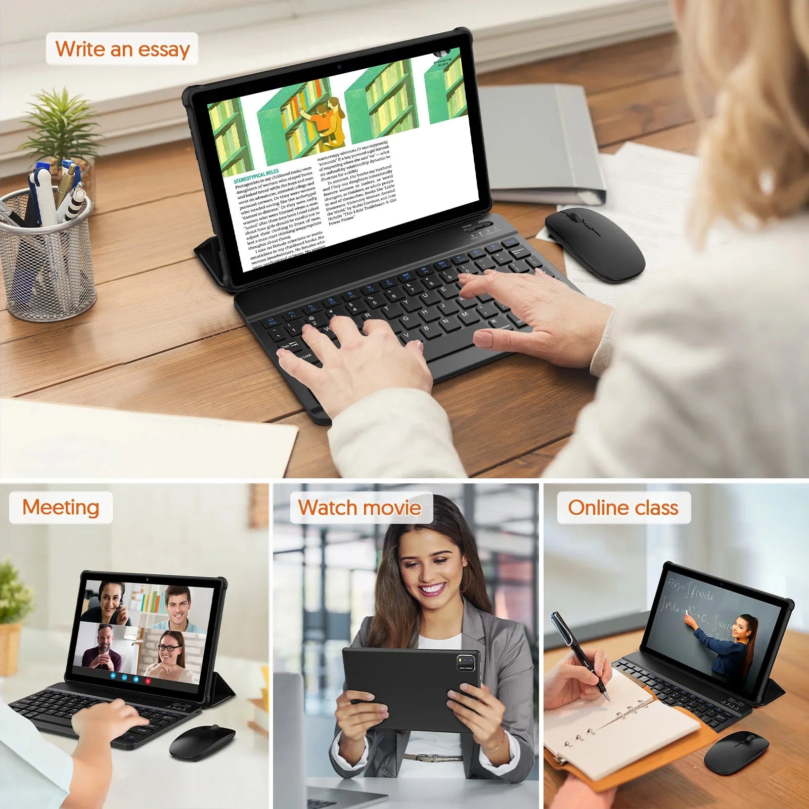 BAKEN 10" Android 16 Tablet – 12GB RAM, 64GB, Wi-Fi, Dual Camera, Case & Keyboard Options