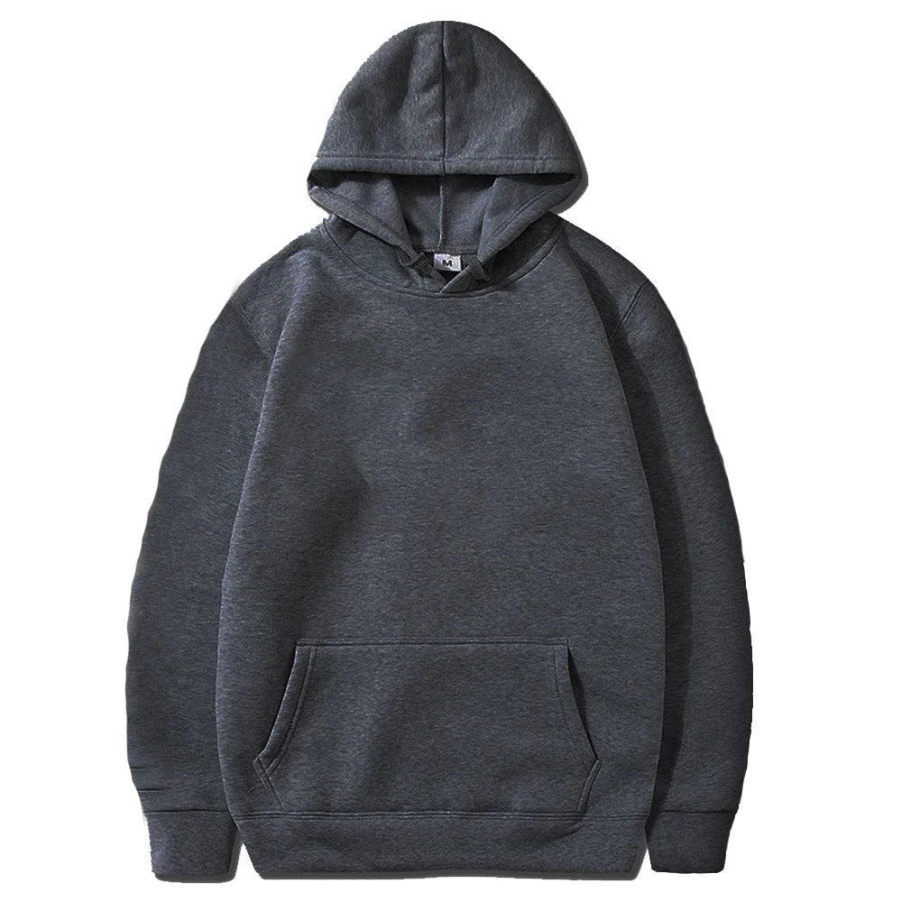 Men's Fleece Oversized Pullover Hoodie — Warm Casual Multi-Color Sweatshirt