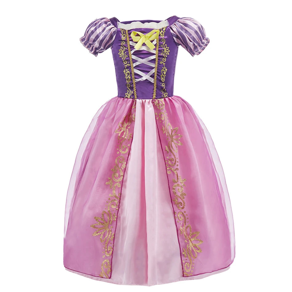 Girls Costume Children Cosplay Princess Dress Kids Halloween Birthday Pageant Party Rapunzel Dress Girl Carnival Tangled Clothes