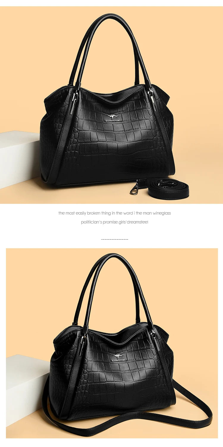 Luxury PU Casual Tote Shoulder Bag – Rivet & Sequin Designer Crossbody Handbag for Women
