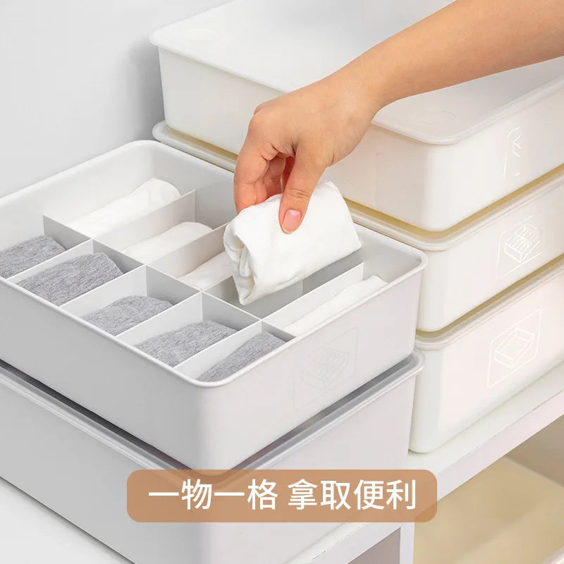 Plastic Underwear & Bra Drawer Organizer — Divider Storage Box