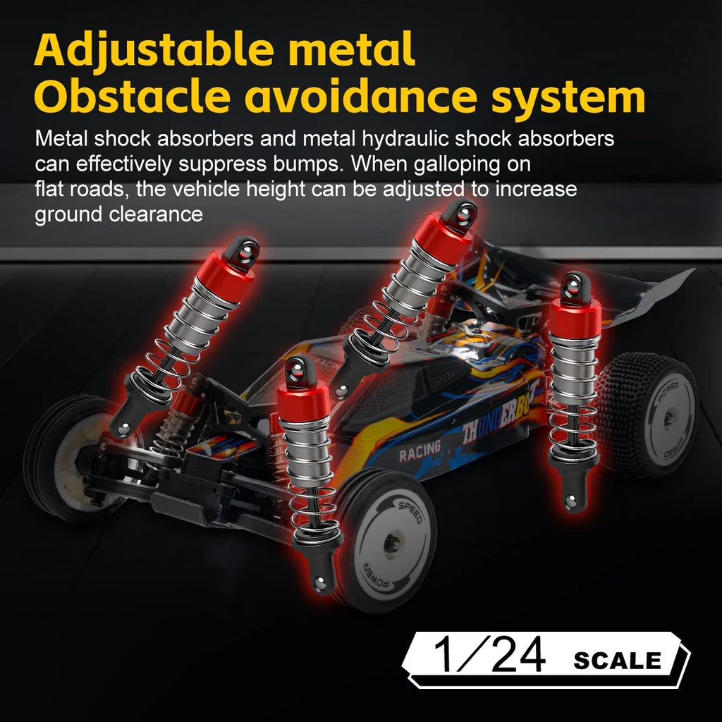 WLtoys 244016 V2 1:24 Scale 2WD RC Racing Car with Electronic Gyro – 25KM/H 3-Speed Remote Control