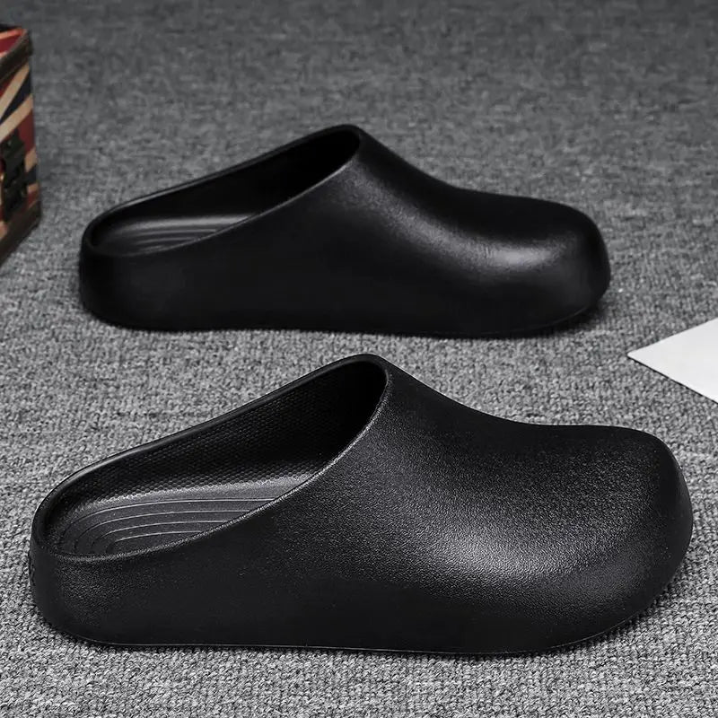 Men's All-Season Non-Slip Waterproof Chef Shoes – Closed-Toe Work Slippers