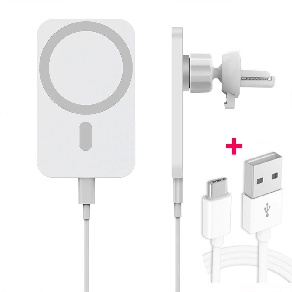 30W Magnetic Car Wireless Charger Phone Holder – MagSafe Compatible for iPhone 12–17, Qi Devices