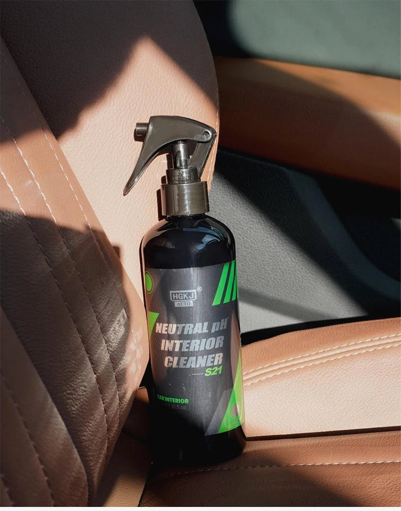 HGKJ S21 Car Interior Cleaner Spray — Water-Free Multipurpose Auto Dash, Leather & Fabric Cleaner