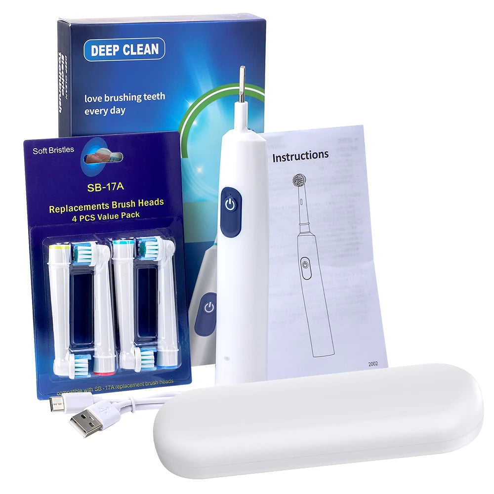 Ms.Dear Rotating Electric Toothbrush – 5 Modes, IP67 Waterproof, 30-Day Battery, 4 Brush Heads