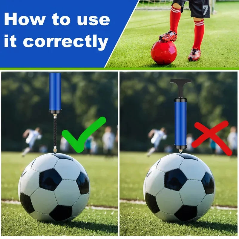 Portable Ball Pump with Needle & Nozzle – Multi-Sport Inflator for Football, Basketball, Volleyball & Swimming