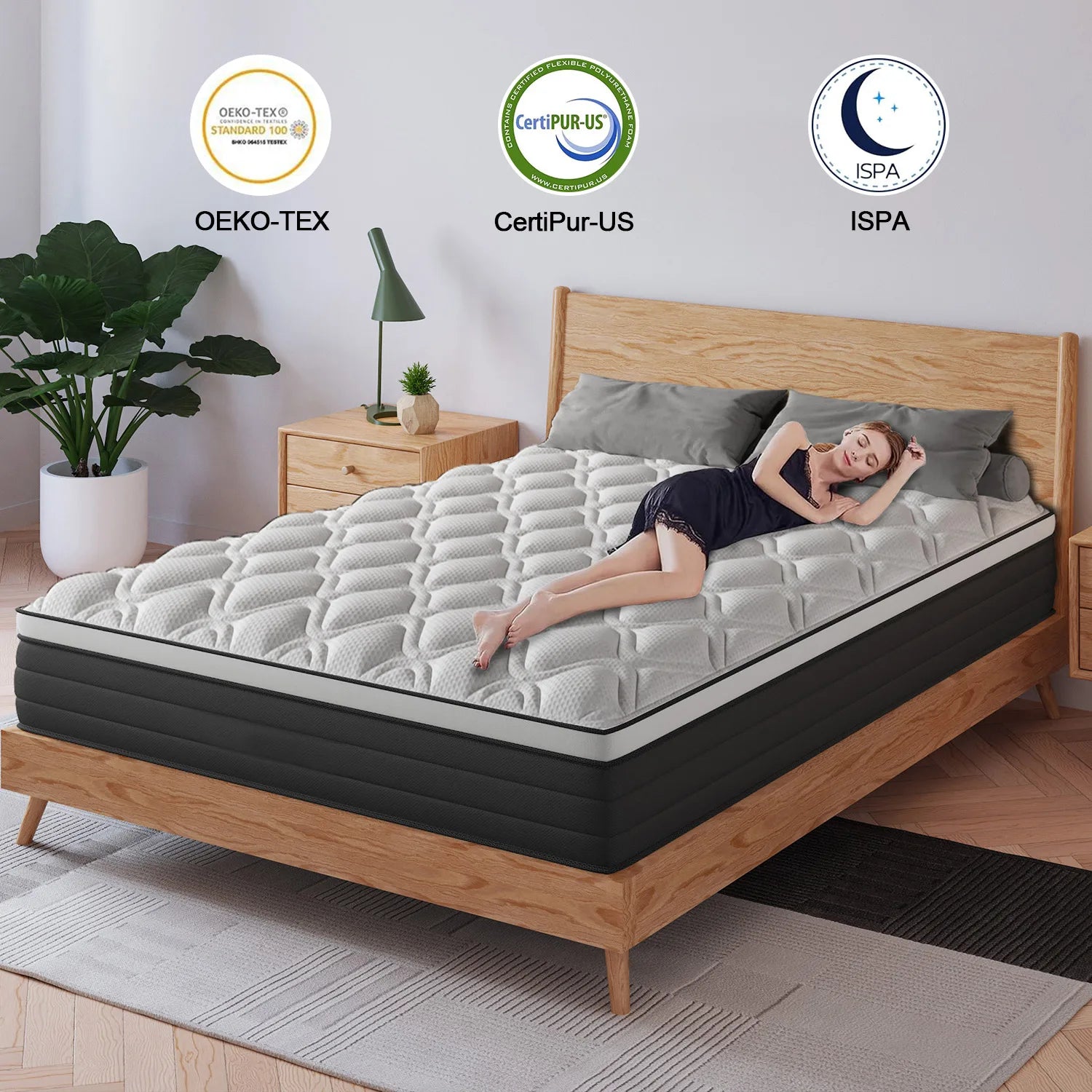 Hotel Sleep at Home — 12"/14" Gel Memory Foam Hybrid Pocket Spring Mattress | Medium Firm, Motion Isolation, Twin to King