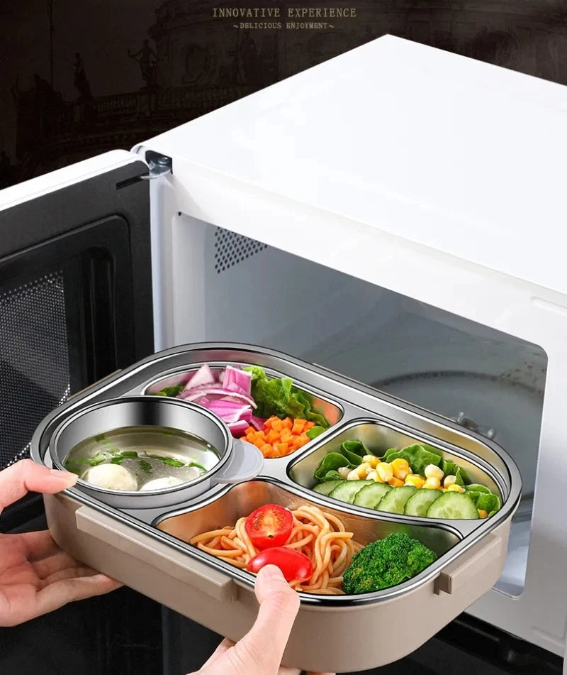 304 Stainless Steel Compartment Lunch Box – 1L to 2L