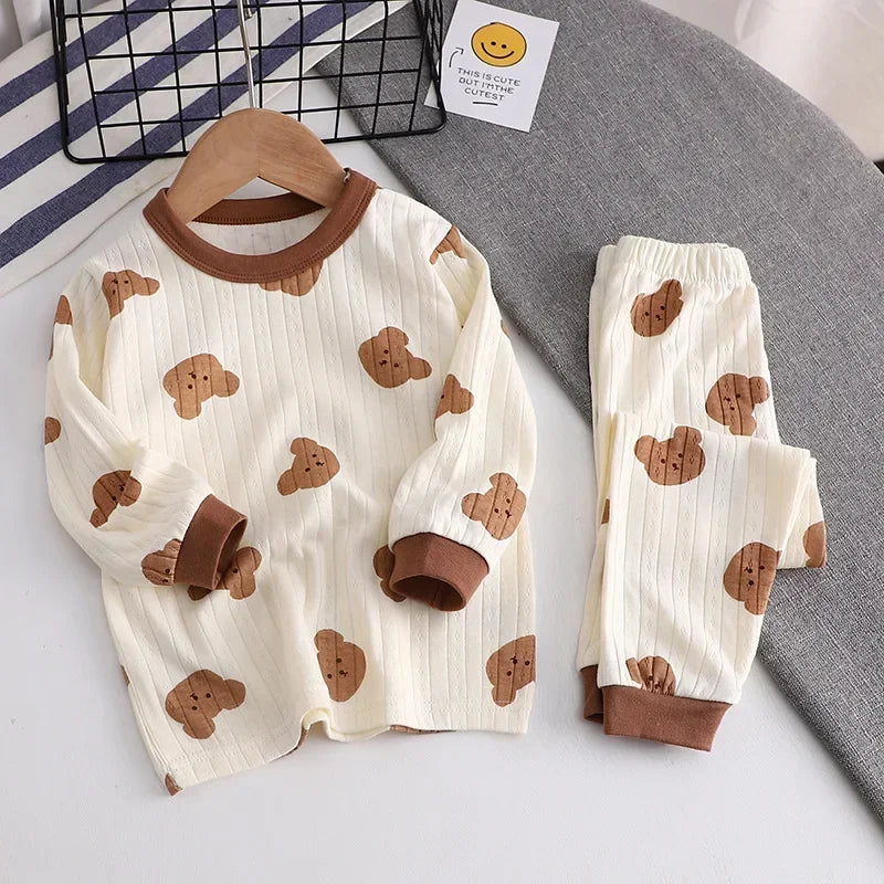 Kids' Long Sleeve Cartoon Pajamas | Lightweight Comfortable Fabric Sleepwear Outfit