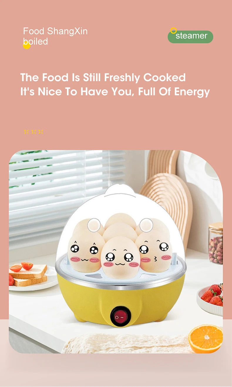 7-Egg Electric Egg Cooker – Auto Power Off, Steamed & Boiled Eggs Breakfast Maker