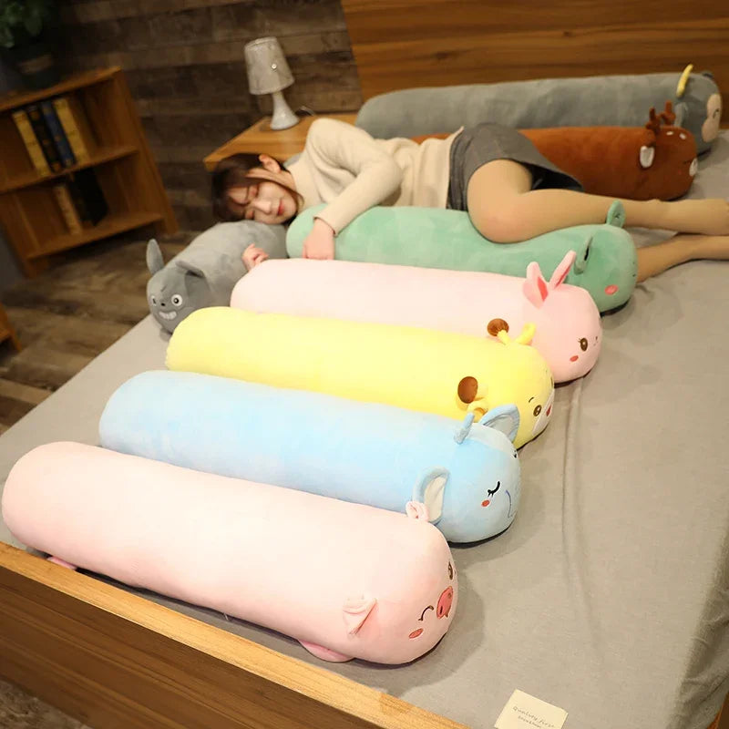 Cervical Roll Neck Pillow Cover – Soft Cartoon Print, Zipper Closure, 80–140cm