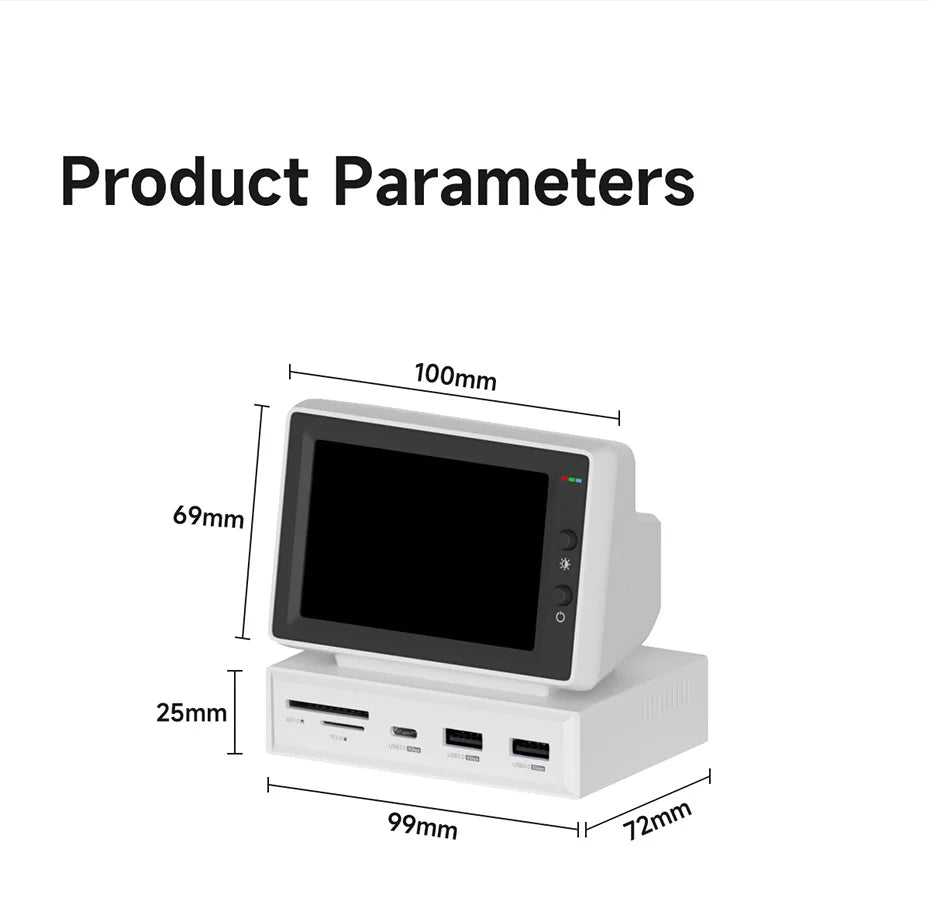 Hagibis 3.5-Inch IPS Mini Display & USB-C Hub