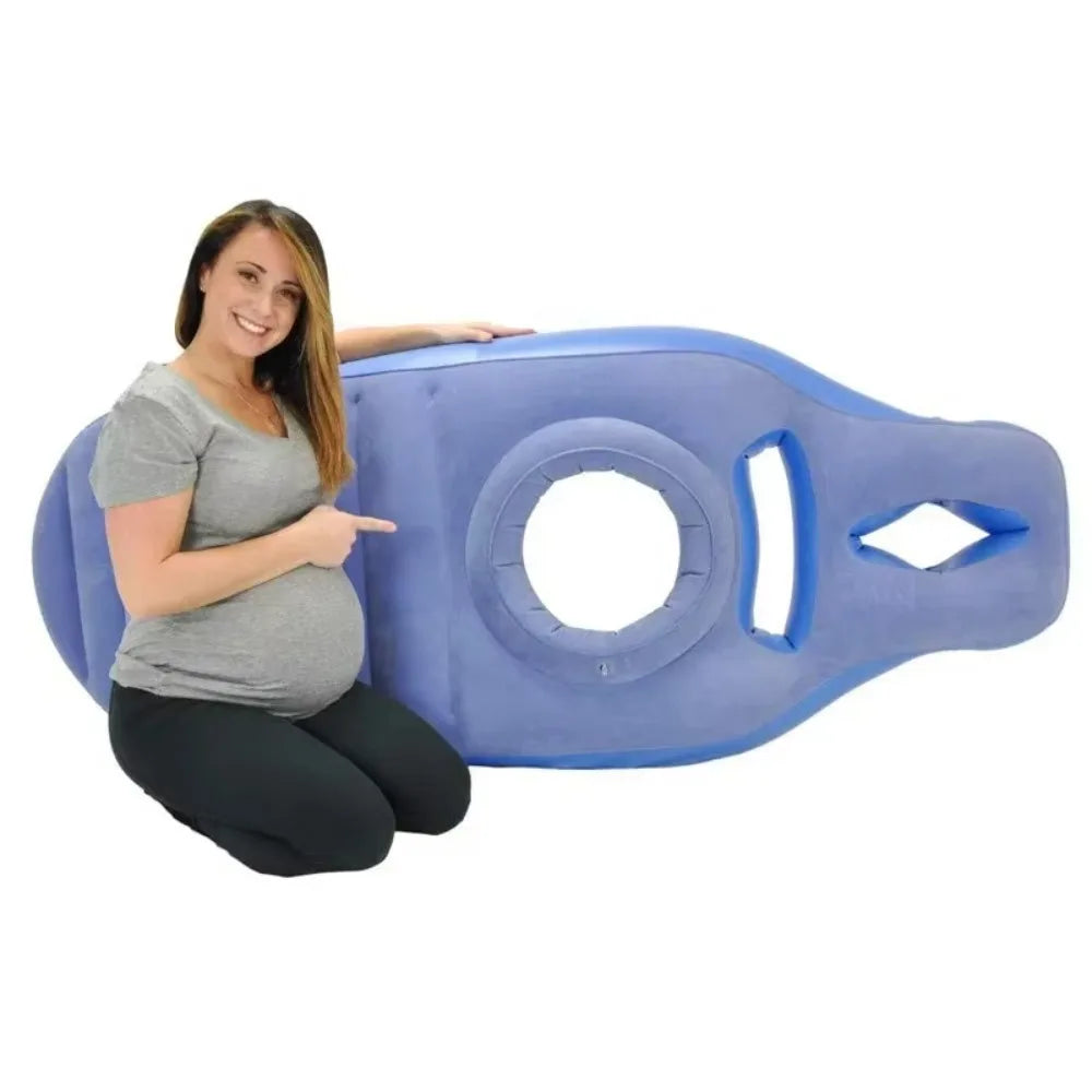 Inflatable Maternity Bed – Foldable Adjustable Firmness Pregnancy Sleeping Mat with Air Pump