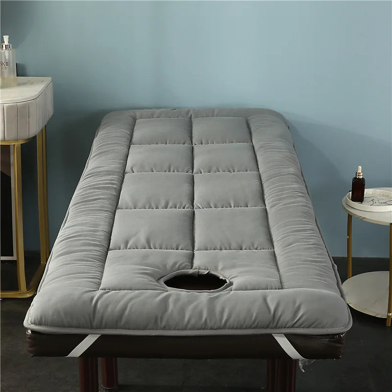 Spa & Massage Table Mattress Topper with Face Hole – Non-Slip Salon Bed Pad