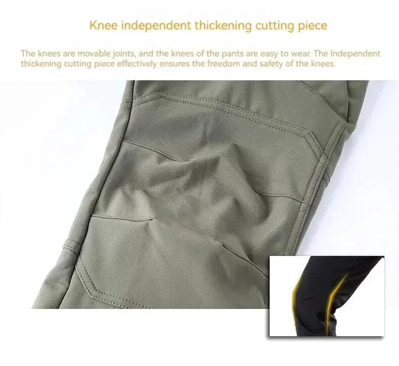 Men's Waterproof Soft Shell Tactical Jacket & Fleece Cargo Pants Set – Outdoor Hiking 5XL 6XL