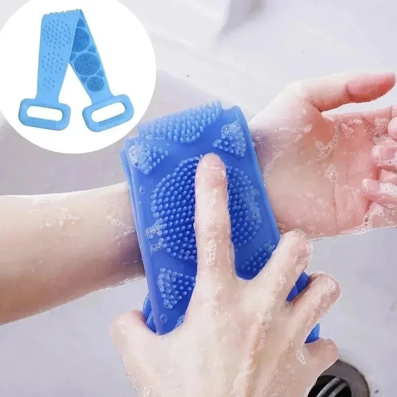 Silicone Back Scrubber Belt – Body Exfoliating Shower Brush & Massage Strap, 60cm