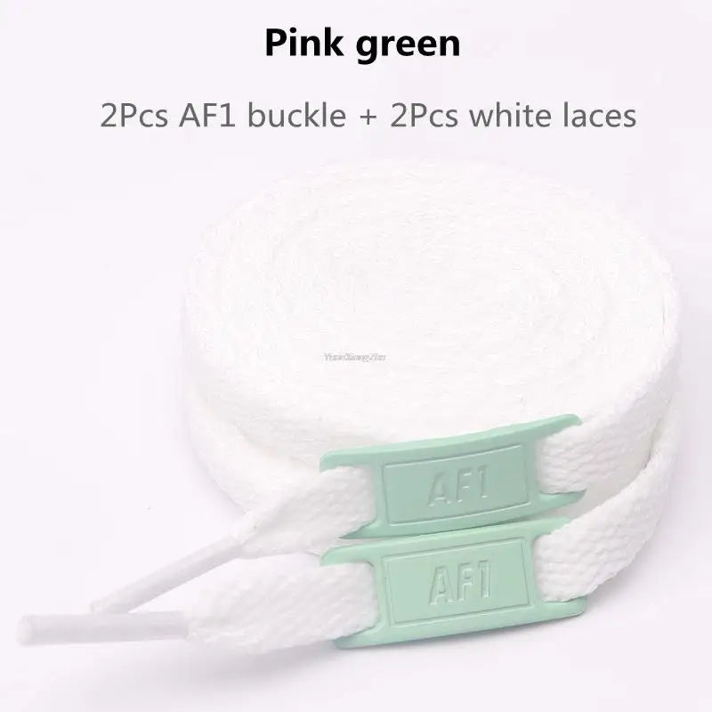 AF1 Shoelaces Combination Set — White Flat Laces & Shoe Decoration for Air Force One Sneakers