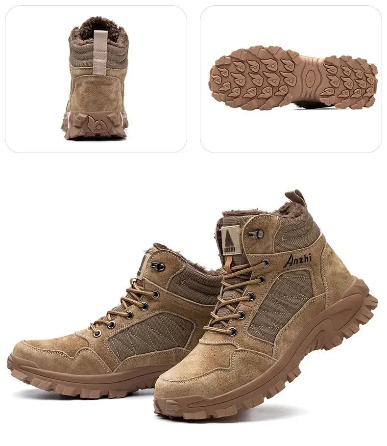Men's Retro Leather Ankle Boots — Lace-Up Microfiber Business Booties with Rubber Sole