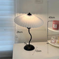 Retro LED Table Lamp – White Shade & Black Base