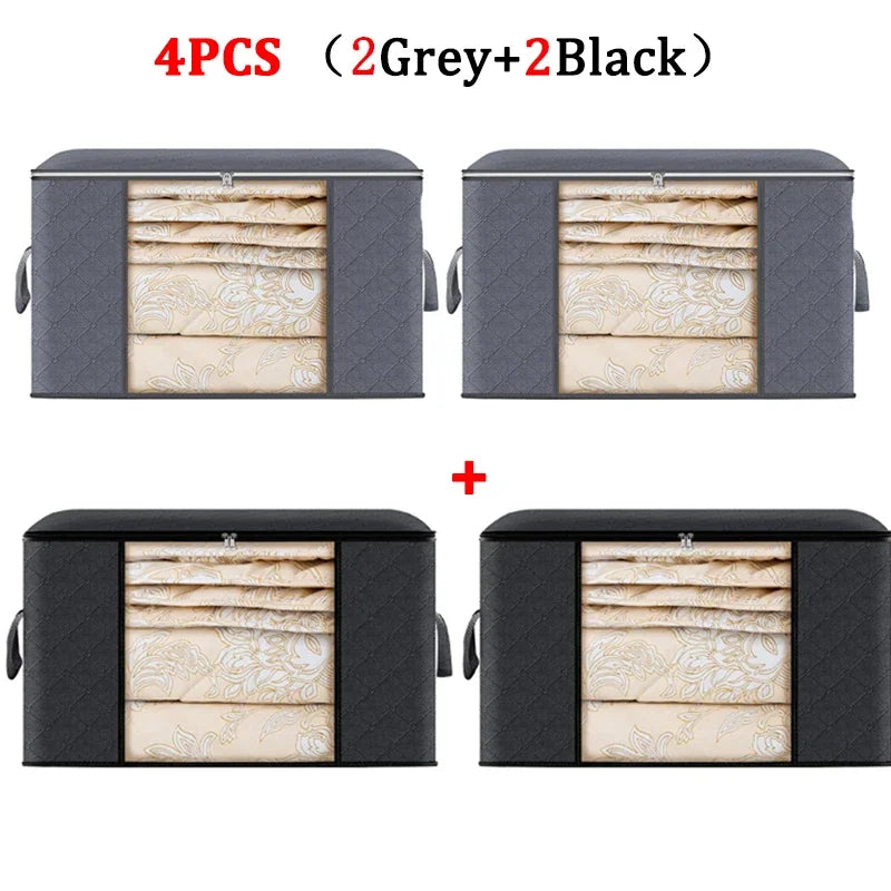 Foldable Clothes & Quilt Storage Bag – Large Capacity Dustproof Bedroom Closet Organizer