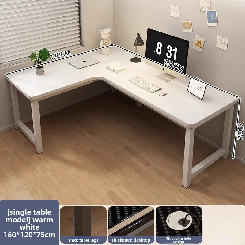 L-Shaped Corner Computer Heavy Duty Steel Frame Home Office WorkstationSpace Saving Writing Table for Gaming Bedroom Living