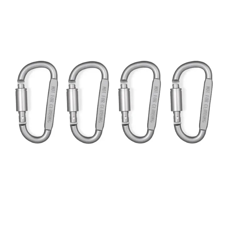 4–6 Piece Carabiner Set — Aluminum Alloy Tactical Keychain Clip for Camping, Survival & EDC