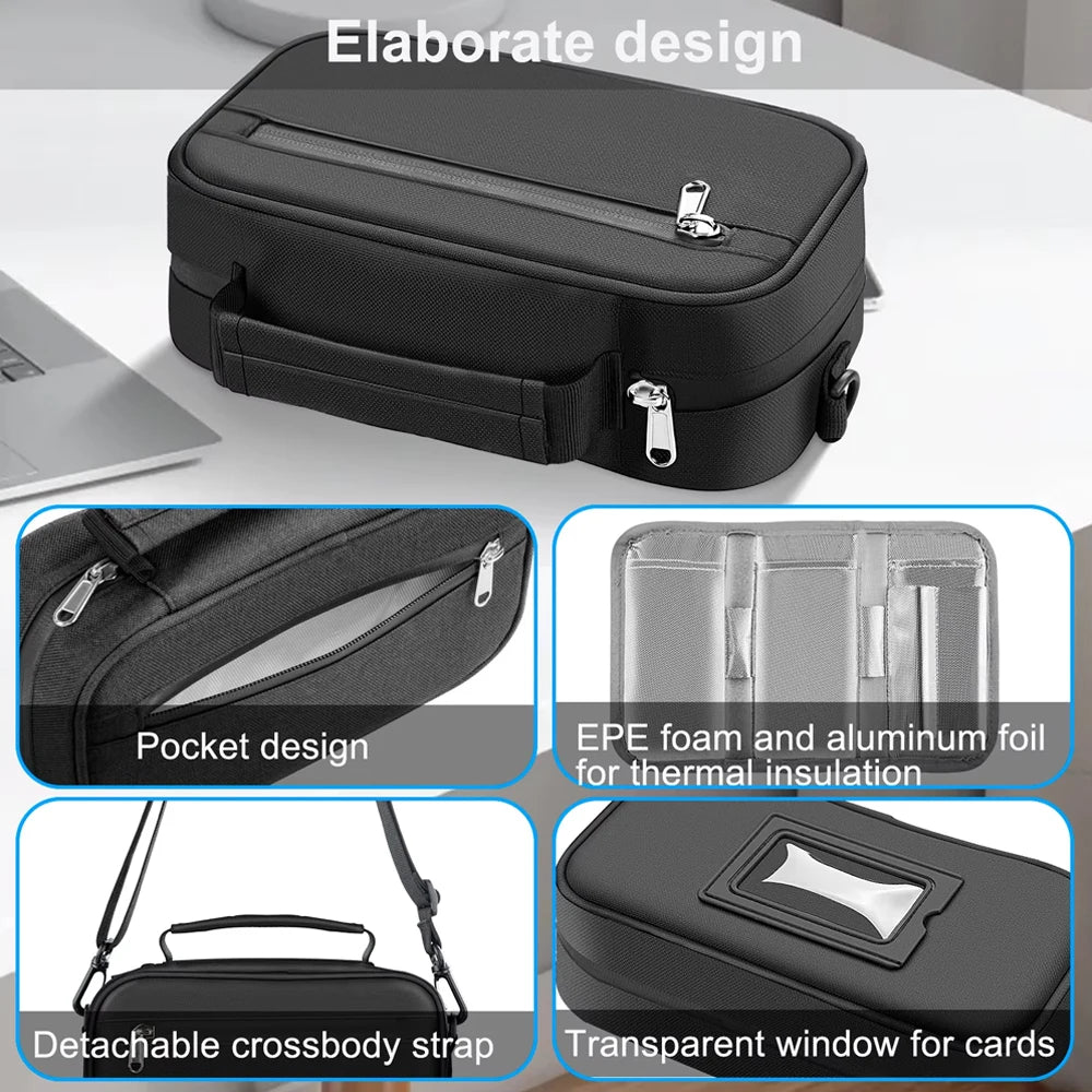 Insulin Cooler Bag Travel Case – Diabetic Medication Insulated Organizer with 4 Reusable Ice Packs for Insulin Pen & Vial
