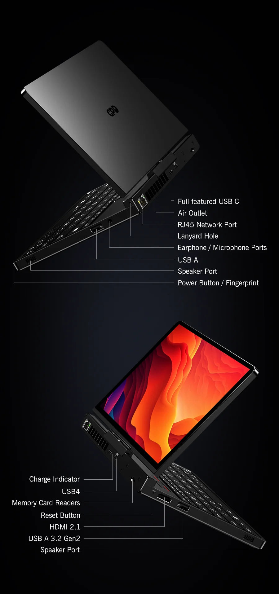 GPD Pocket 4 8.8" Mini Laptop – AMD Ryzen AI 9 HX 370, Up to 64GB LPDDR5X, 2TB NVMe, 144Hz Touch, Windows 11