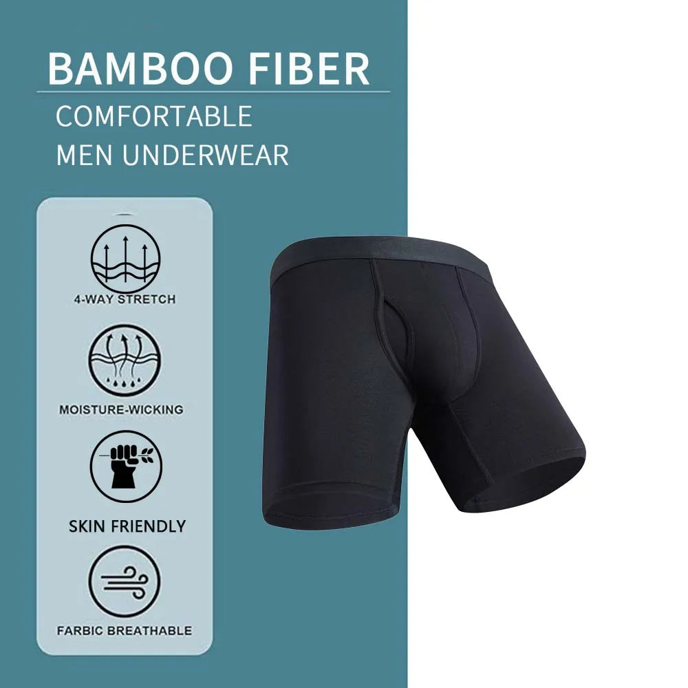 Men's Bamboo-Blend Long Boxer Briefs, 8-Pack