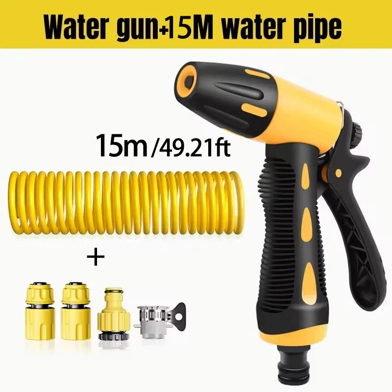 Telescopic Car Wash Gun with High-Pressure Nozzle – Extension Hose Set for Pressure Cleaner, 10m–20m Options