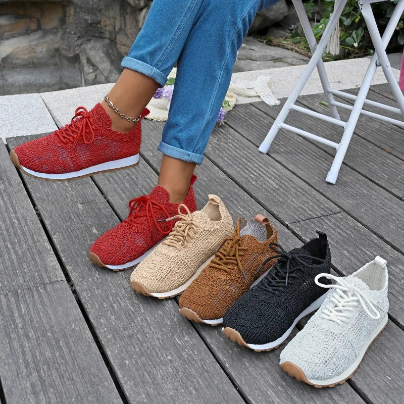 Women's Air Mesh Lace-Up Sneakers