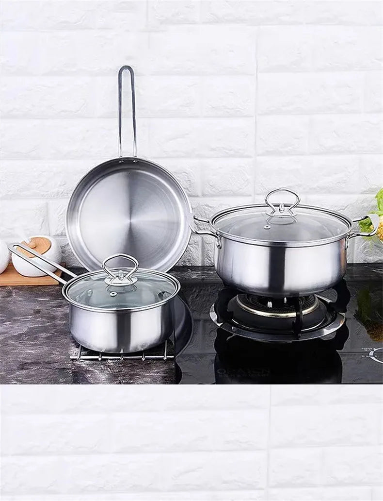 Stainless Steel Cookware Set – Soup Pot & Milk Pan