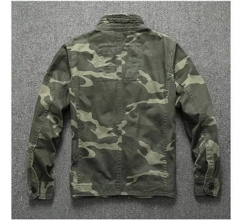 Men's Camouflage Cotton Work Jacket – Stand Collar