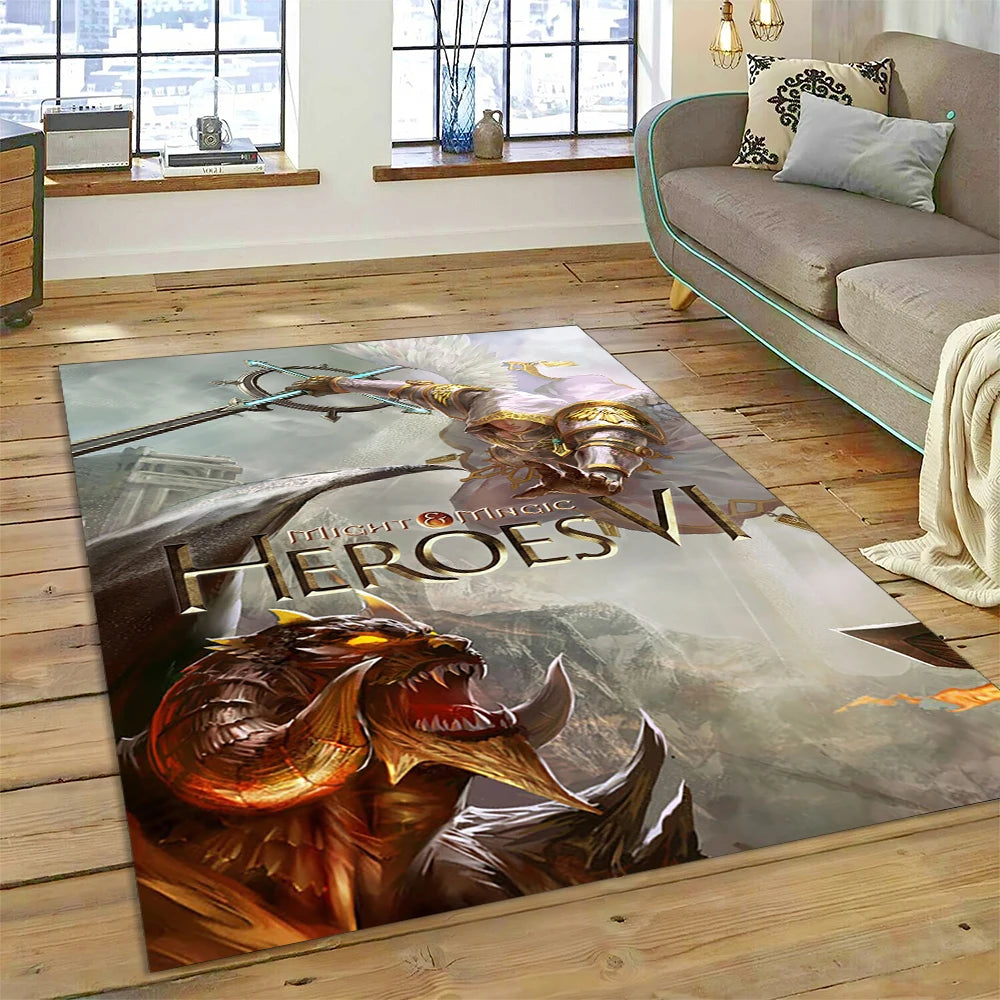 Heroes of Might & Magic Retro Gaming Rug – Non-Slip Floor Mat for Living Room, Bedroom & Sofa, 27 Designs & 9 Sizes