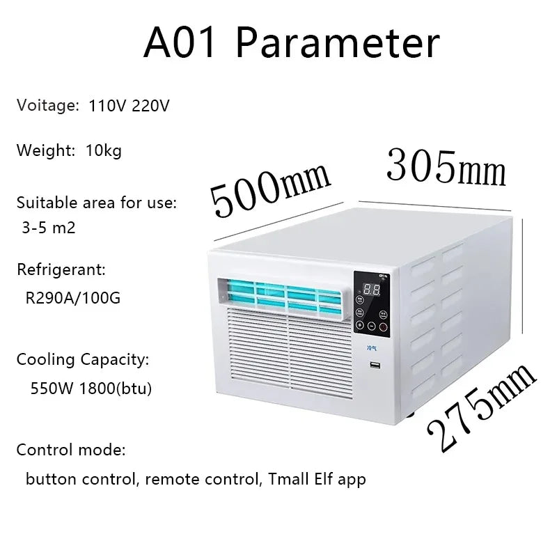 Portable Air Conditioner with R290 Refrigerant — Real Compressor Mini Window AC with Fast Cooling & Remote Control