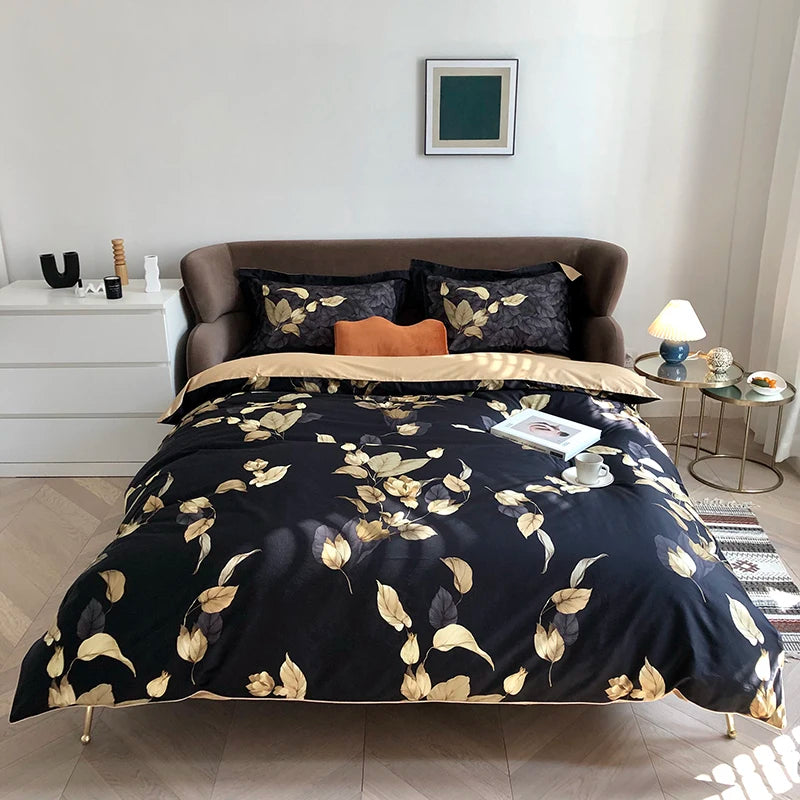 500TC Egyptian Cotton Bedding Set – 4 or 6-Piece Luxury Duvet Cover with Sheet & Pillowcases, 19 Colors