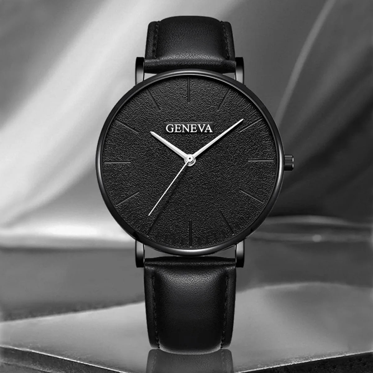 Men's Fashion Leather Quartz Watch & Bracelet Gift Set | Business Brown Wristwatch