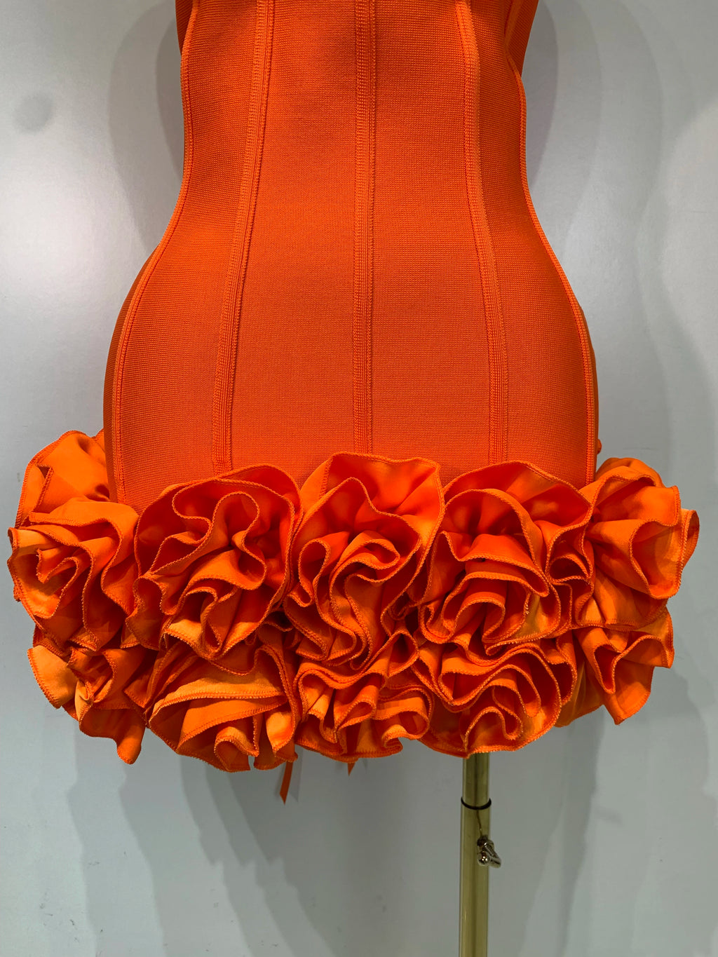 Flower Embellished Strapless Bandage Mini Dress — Backless Bodycon Celebrity Party Dress