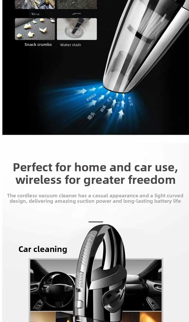 Cordless Handheld Vacuum Cleaner – Cyclonic Suction, Rechargeable, for Pet Hair & Home