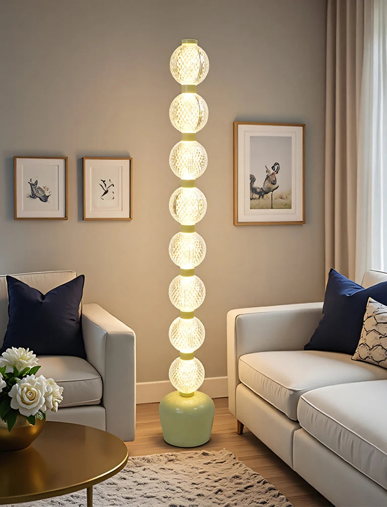 Globe Floor Lamp – Eight-Light Vertical Design