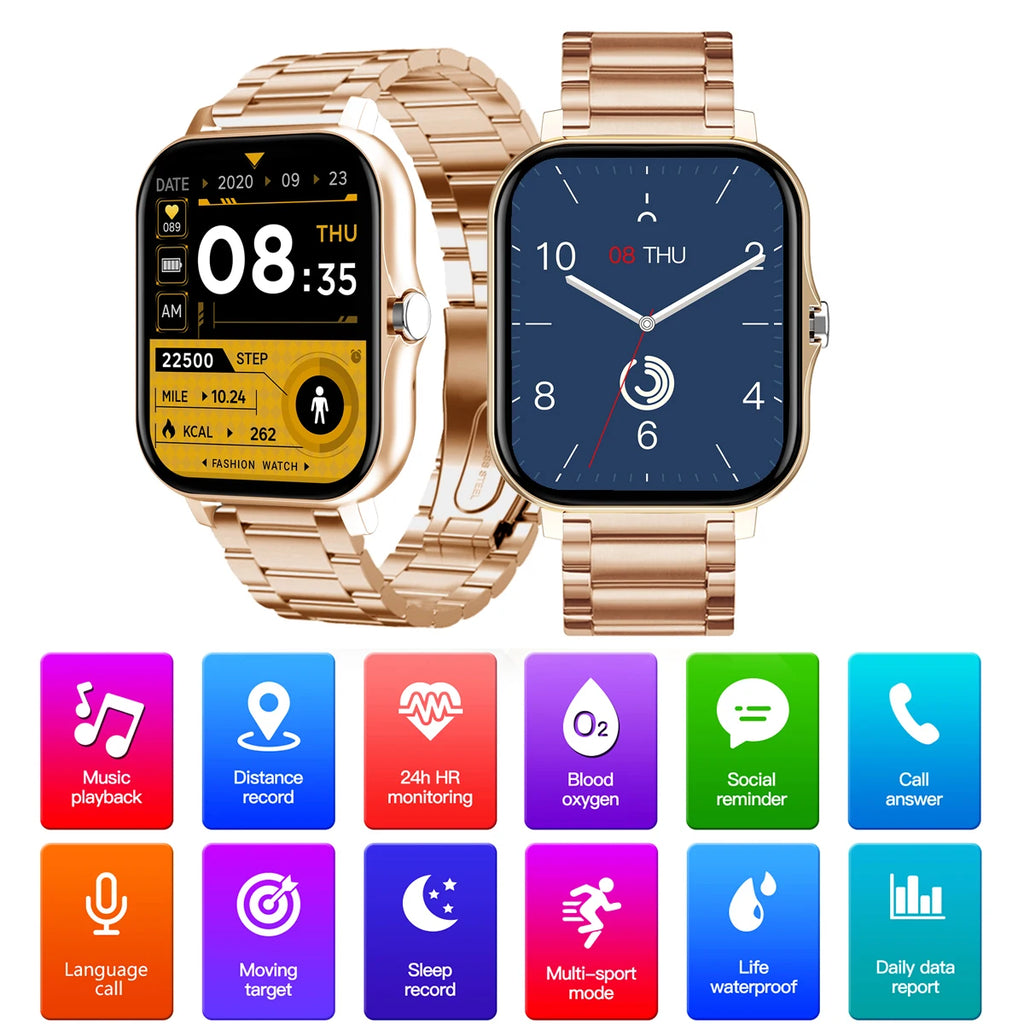 1.83" Waterproof Smart Watch – Answer Calls Sleep Monitoring Sports Pedometer for iPhone & Android