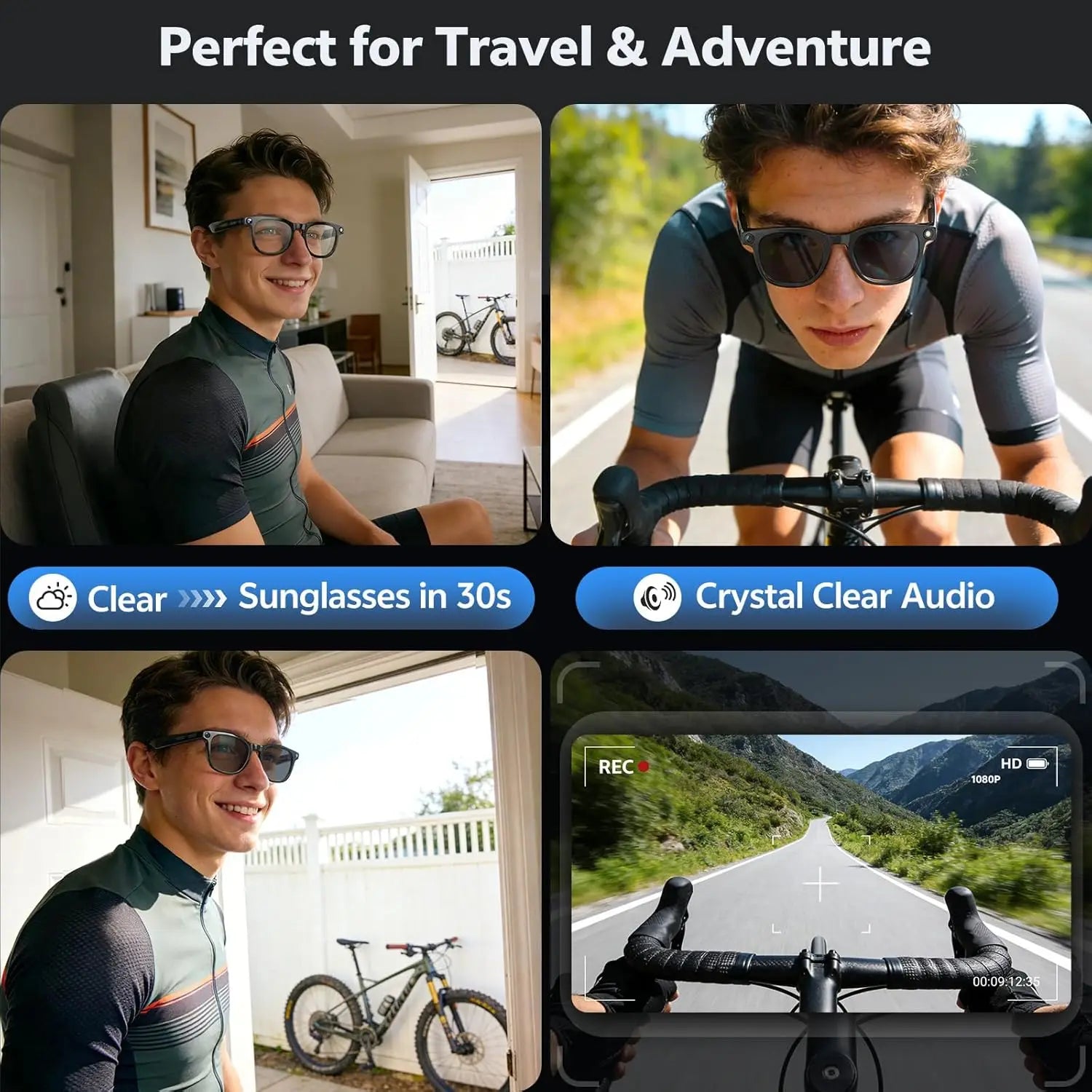 4K 8MP AI Smart Glasses — HD Camera, 150+ Language Translation, ChatGPT, WiFi & Bluetooth Calling