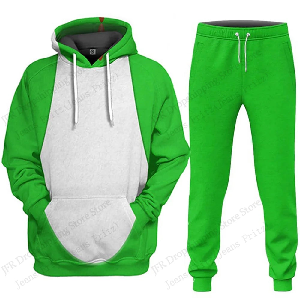 Men's Bowser 3D Print Hoodie & Pants Set – Anime Cosplay Tracksuit