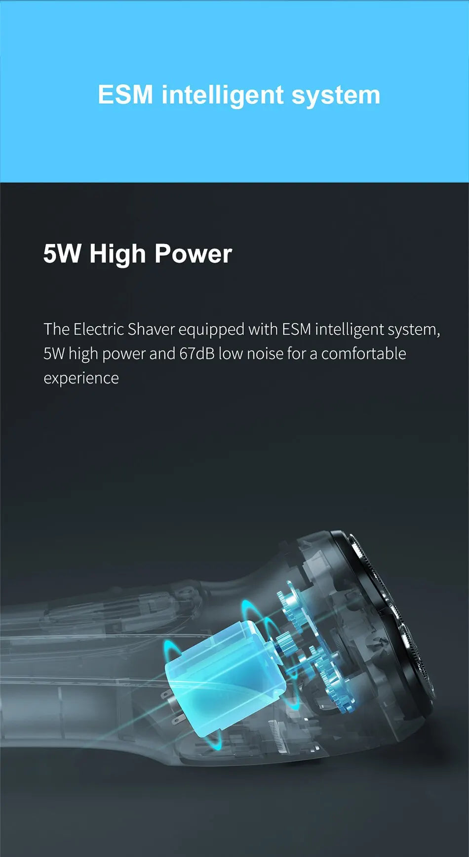 ENCHEN Blackstone 3D Rotary Electric Shaver – Type-C Fast Charge, 85-Min Runtime, Auto-Grinding Blade