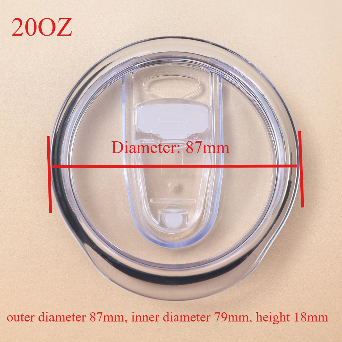Push-Slide Replacement Lid for 12oz 16oz 20oz 30oz Slim Tumbler Cups – Leakproof Transparent Plastic Cup Lid