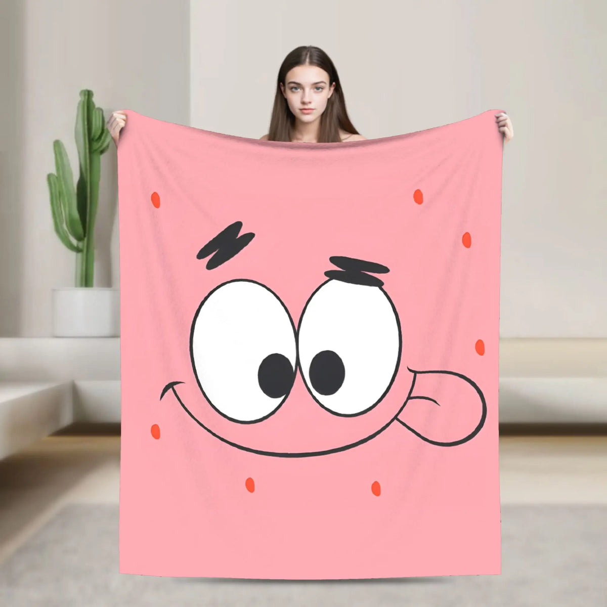 SpongeBob Flannel Throw Blanket – Soft Breathable Character Blanket for Bed, Lounge & Summer
